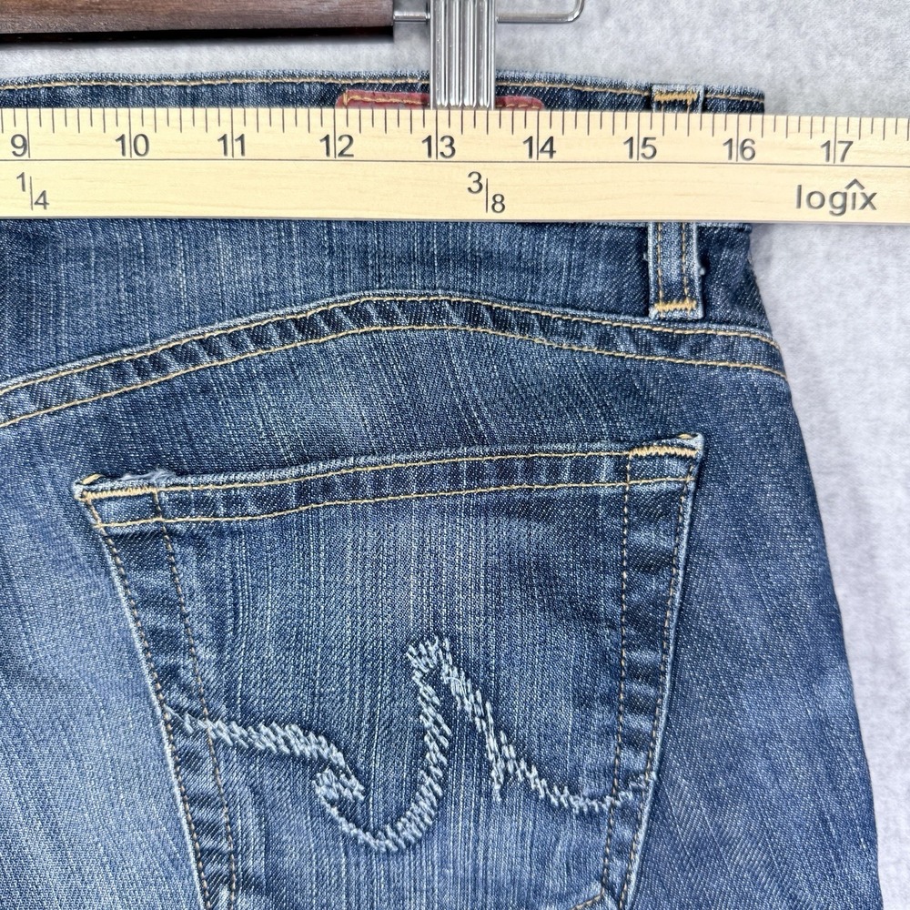 AG Adriano Goldschmied Crop Jeans The Shorty Womens 31R x 20 Blue Denim Cuffed - Picture 10 of 12